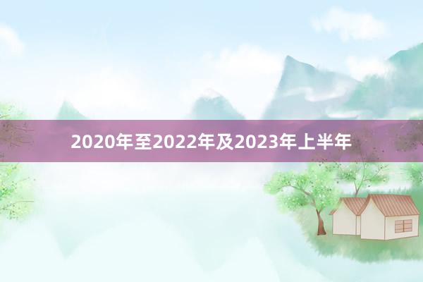 2020年至2022年及2023年上半年